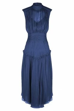 Shona Joy SAFIRA SLEEVELESS OPEN BACK MIDI DRESS - AGEAN BLUE DRESSES