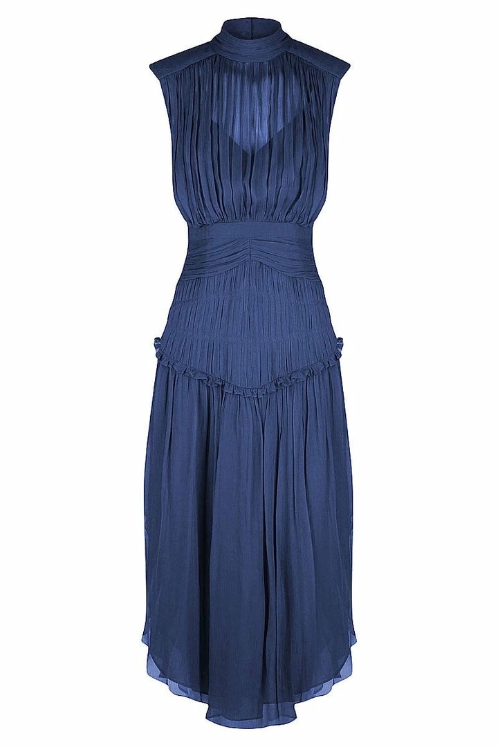 Shona Joy SAFIRA SLEEVELESS OPEN BACK MIDI DRESS - AGEAN BLUE DRESSES