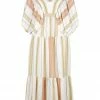 Shona Joy SUZANA LINEN PLUNGED BALLOON SLEEVE MIDI DRESS DRESSES