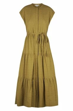 Shona Joy PRISCILA TIERED MIDI DRESS - CUMIN DRESSES