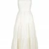 Shona Joy DRESSES LUANA LINEN BACKLESS HALTER MIDI DRESS - IVORY