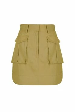 Shona Joy MATILDA LINEN UTILITY MINI SKIRT - CUMIN SKIRTS