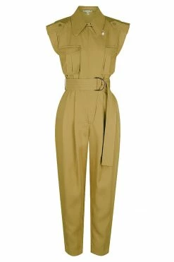 Shona Joy JUMPSUITS MATILDA LINEN UTILITY JUMPSUIT - CUMIN