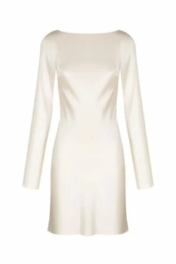 Shona Joy DRESSES LA LUNE LONG SLEEVE BACKLESS MINI DRESS - CREAM