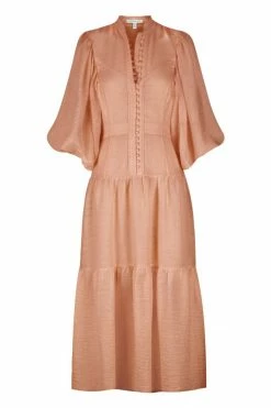 Shona Joy DRESSES CHARLOTTE HIGH NECK MIDI DRESS - DESERT ROSE