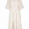 Shona Joy CHARLOTTE HIGH NECK MIDI DRESS - ECRU DRESSES