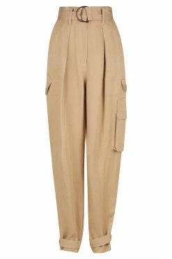 Shona Joy ELLINGTON LINEN CARGO PANT - WHEAT SHORTS & PANTS