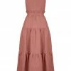 Shona Joy VEGA LINEN TIE BACK MIDI DRESS - ROSE DRESSES