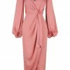 Shona Joy DRESSES LUXE TIE FRONT BALLOON SLEEVE MIDI DRESS - ROSE