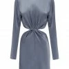 Shona Joy GIORGIA TWIST FRONT MINI DRESS - BLUE SMOKE