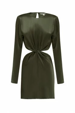 Shona Joy GIORGIA TWIST FRONT MINI DRESS - FOREST