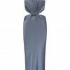 Shona Joy GIORGIA TWIST FRONT SLEEVELESS MIDI DRESS - BLUE SMOKE DRESSES