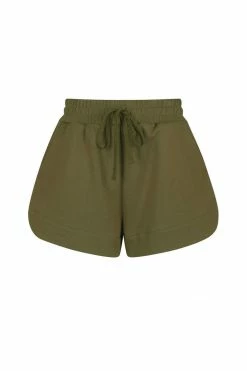 Shona Joy SJ CURVED HEM SHORT - MILITARY KNITWEAR