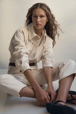 Shona Joy SIERRA STRAIGHT LEG JEAN - CREAM