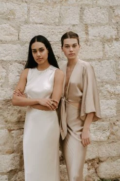 Shona Joy LA LUNE BIAS SLEEVELESS MIDI DRESS - CREAM