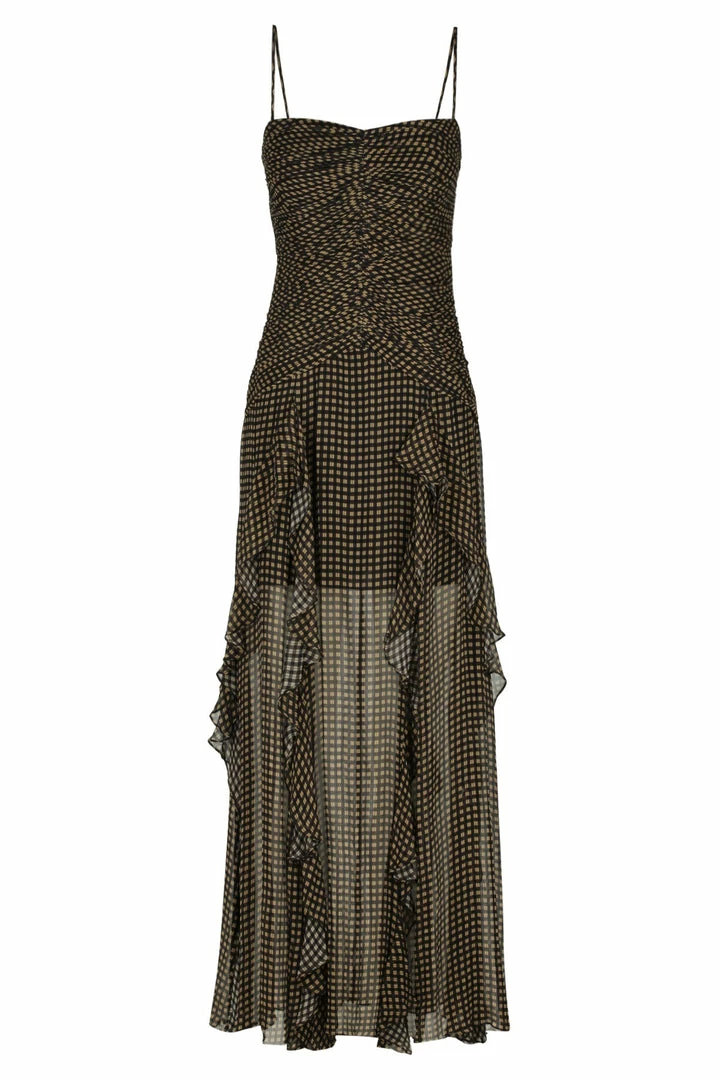 Shona Joy SOFIA RUCHED FRILL MAXI DRESS DRESSES