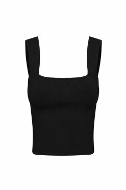 Shona Joy BASIC SQUARE NECK TOP - BLACK