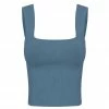 Shona Joy BASIC SQUARE NECK TOP - BLUE SMOKE TOPS