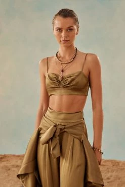 Shona Joy TOPS THALIA OPEN BACK BRALETTE - CUMIN