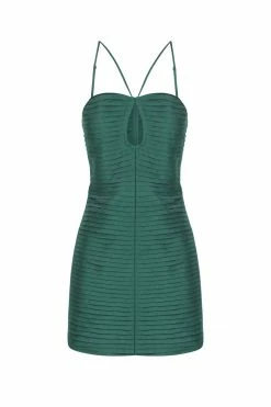 Shona Joy THÉA LINEN KEYHOLE MINI DRESS - ROSEMARY DRESSES