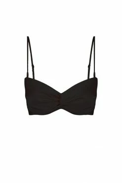Shona Joy LA LUNE TWIST FRONT BRA TOP - BLACK TOPS
