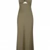 Shona Joy LUXE TWIST FRONT SLEEVELESS MIDI DRESS - PINE