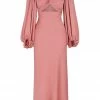 Shona Joy DRESSES LUXE TWIST FRONT BALLOON SLEEVE MIDI DRESS - ROSE