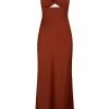 Shona Joy LUXE TWIST FRONT SLEEVELESS MIDI DRESS - SANGRIA DRESSES