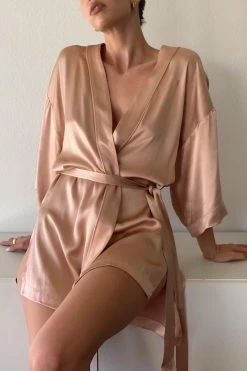Shona Joy Wedding LA LUNE LOUNGE ROBE - DESERT ROSE