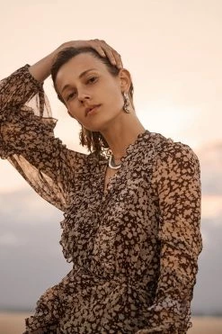 Shona Joy VALERIA BALLOON SLEEVE DRAWSTRING MINI DRESS DRESSES