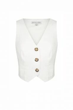 Shona Joy PRISCILA TAILORED FITTED VEST - RICE