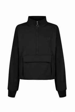 Shona Joy TOPS SJ LOGO ZIP UP JUMPER - BLACK