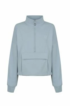 Shona Joy SJ LOGO ZIP UP JUMPER - CHALK BLUE TOPS
