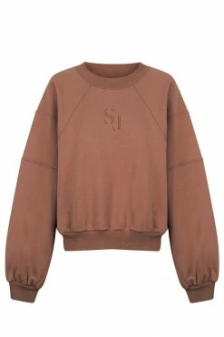 Shona Joy SJ LOGO BATWING SWEATER - CLOVE TOPS