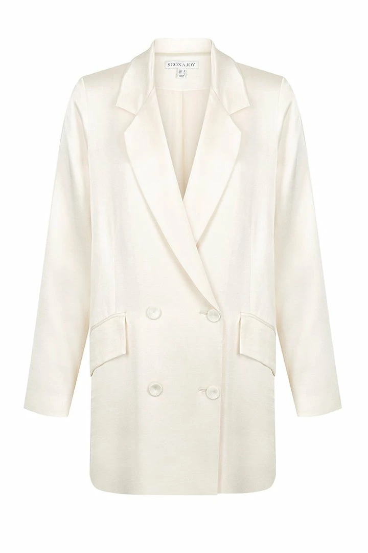 Shona Joy LA LUNE DOUBLE BREASTED BLAZER - CREAM TOPS