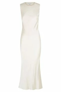 Shona Joy LA LUNE BIAS SLEEVELESS MIDI DRESS - CREAM