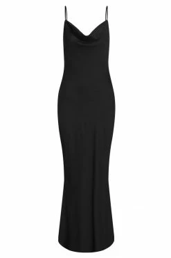 Shona Joy LUXE BIAS COWL SLIP DRESS - ONYX