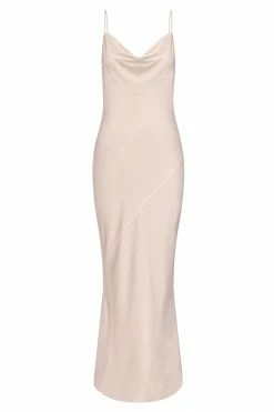 Shona Joy LUXE BIAS COWL SLIP DRESS - PORCELAIN