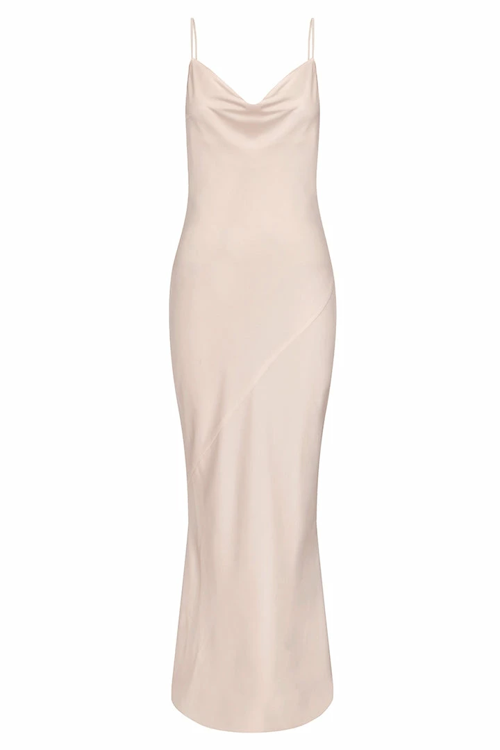 Shona Joy LUXE BIAS COWL SLIP DRESS - PORCELAIN