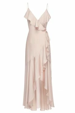 Shona Joy DRESSES LUXE BIAS FRILL WRAP DRESS - PORCELAIN