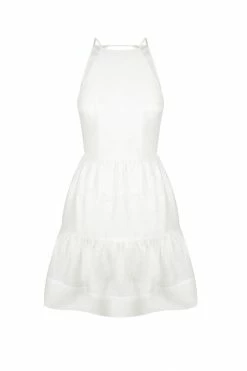 Shona Joy MAYA OPEN BACK TIERED MINI DRESS - IVORY