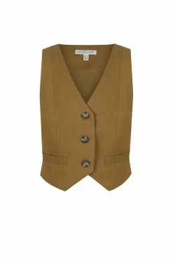 Shona Joy SARA TAILORED FITTED VEST - TAPENADE