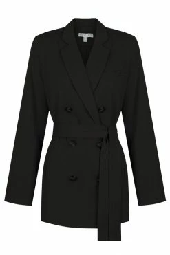 Shona Joy TOPS SARA DOUBLE BREASTED BLAZER - BLACK