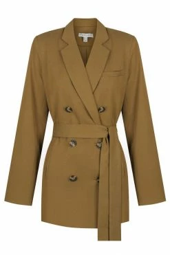 Shona Joy SARA DOUBLE BREASTED BLAZER - TAPENADE