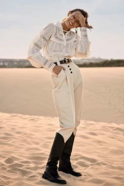 Shona Joy SHORTS & PANTS SIERRA PAPERBAG JEAN - CREAM