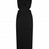 Shona Joy DRESSES SIMONE V NECK CUT OUT MIDI DRESS - BLACK