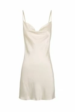 Shona Joy LA LUNE LOUNGE SLIP DRESS - CREAM DRESSES