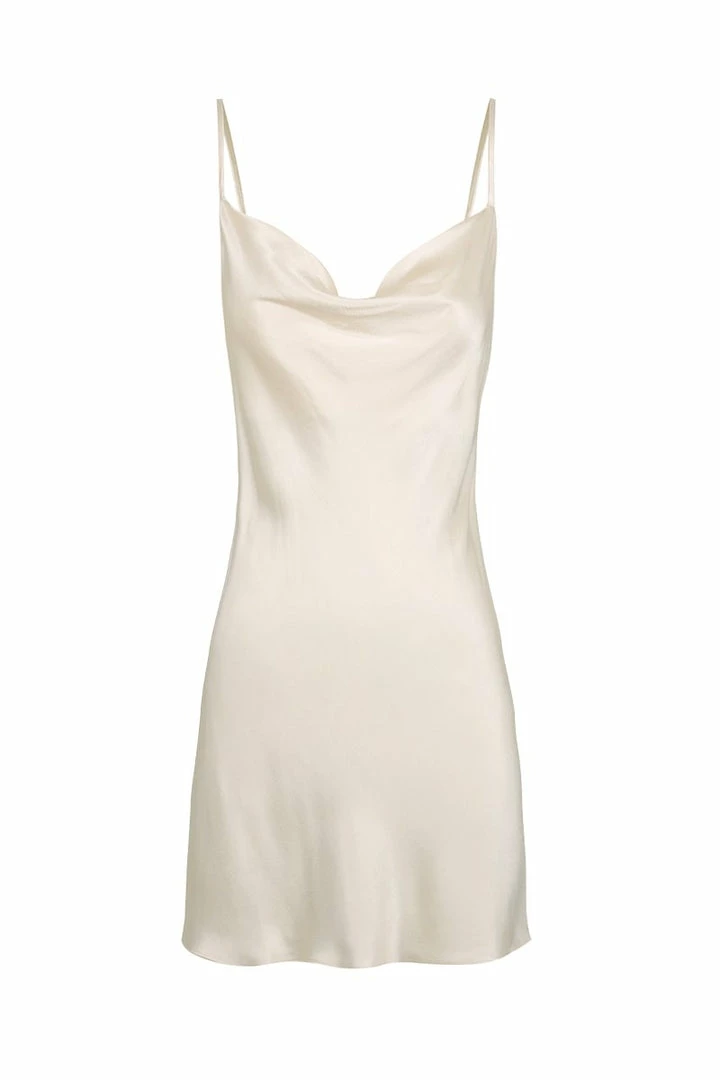 Shona Joy LA LUNE LOUNGE SLIP DRESS - CREAM DRESSES