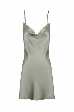 Shona Joy LA LUNE LOUNGE SLIP DRESS - SAGE DRESSES